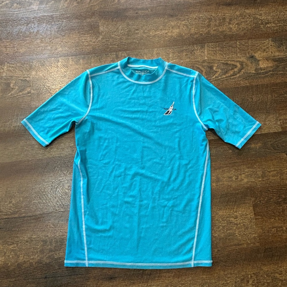 Nautica Kids Swim Rashguard in Aqua Blue